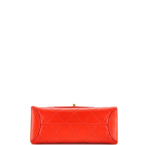 Chanel Trendy Spirit Top Handle Bag Quilted Lambskin Small Red - Picture 4 of 8